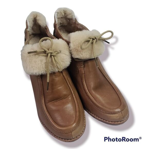 Koalabi Australia Sheepskin Wedges sz 7 - Picture 1 of 7